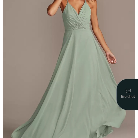 Spaghetti Strap Full Skirt Dress (David’s Bridal) - Picture 1 of 7